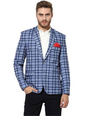 Multicolor Plain Blended Cotton Stitched Men Blazers 1