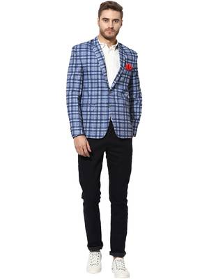 Multicolor Plain Blended Cotton Stitched Men Blazers 2