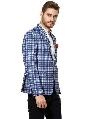 Multicolor Plain Blended Cotton Stitched Men Blazers 3