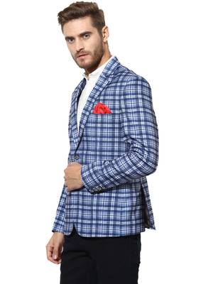 Multicolor Plain Blended Cotton Stitched Men Blazers 4