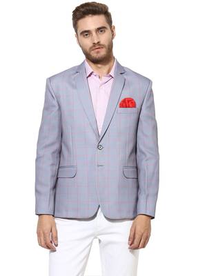 Multicolor Plain Blended Cotton Stitched Men Blazers 1