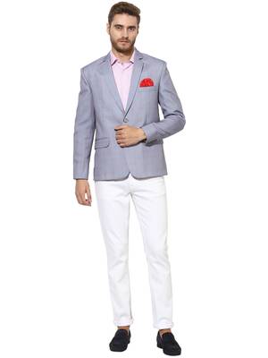 Multicolor Plain Blended Cotton Stitched Men Blazers 2