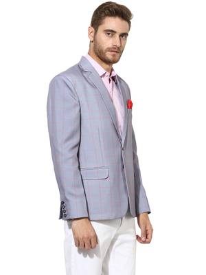 Multicolor Plain Blended Cotton Stitched Men Blazers 3