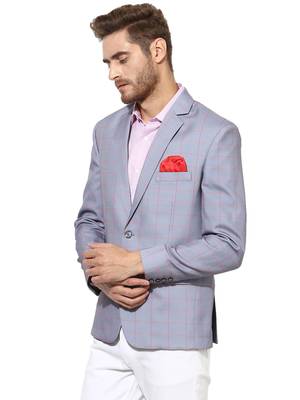 Multicolor Plain Blended Cotton Stitched Men Blazers 4