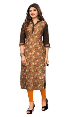  Multi Color Heavy American Crepe  Stitched Kurti 1