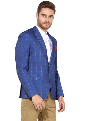 Multicolor Plain Blended Cotton Stitched Men Blazers 3
