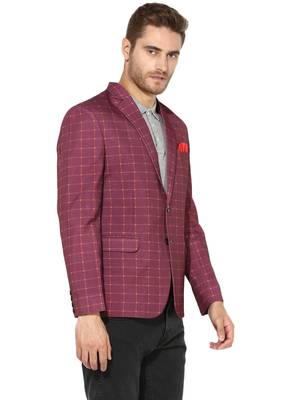 Multicolor Plain Blended Cotton Stitched Men Blazers 3