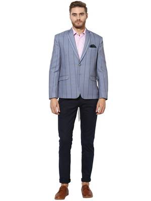 Multicolor Plain Blended Cotton Stitched Men Blazers 2