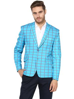 Multicolor Plain Blended Cotton Stitched Men Blazers 1