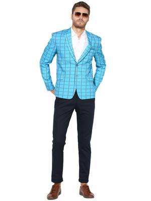 Multicolor Plain Blended Cotton Stitched Men Blazers 2