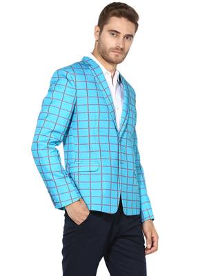 Multicolor Plain Blended Cotton Stitched Men Blazers 3