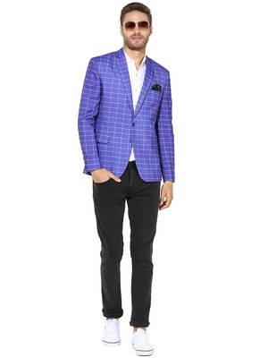 Multicolor Plain Blended Cotton Stitched Men Blazers 2