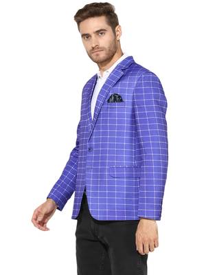 Multicolor Plain Blended Cotton Stitched Men Blazers 4