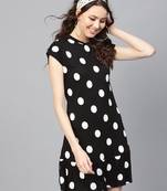 Black & White Polka Frill Hem Dress