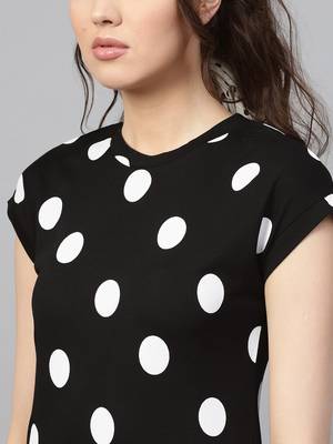Black & White Polka Frill Hem Dress 5