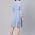 Blue Mandrain Collar Pleated Skater Dress