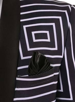 Black Printed Blended Cotton Stitched Men Blazers 7
