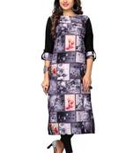  Black Color Heavy American Crepe  Stitched Kurti