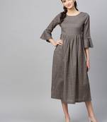 Grey Gathered Dress