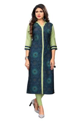  Multi Color Heavy American Crepe  Stitched Kurti 1