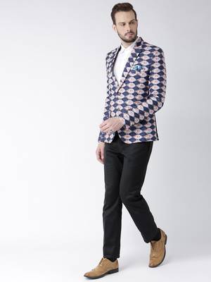 Multicolor Printed Polyester Stitched Men Blazers 2