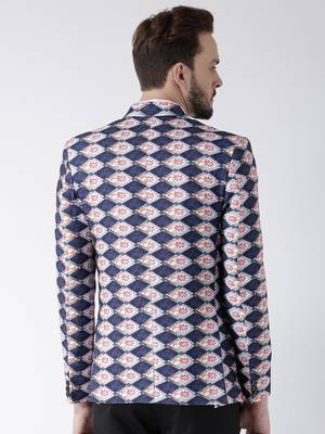 Multicolor Printed Polyester Stitched Men Blazers 5
