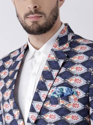 Multicolor Printed Polyester Stitched Men Blazers 6