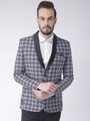 Multicolor Printed Polyester Stitched Men Blazers 1