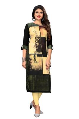  Black Color Heavy American Crepe  Stitched Kurti 1