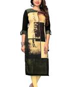  Black Color Heavy American Crepe  Stitched Kurti