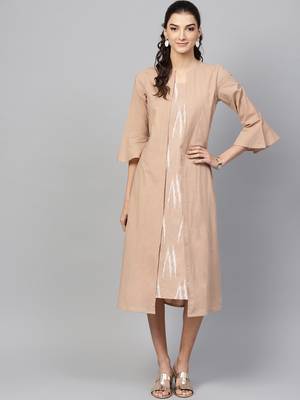 Brown ikat Mock Shrug Dress 1