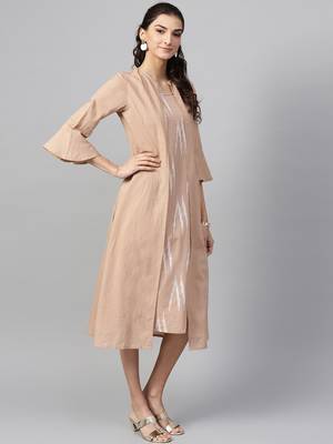 Brown ikat Mock Shrug Dress 4