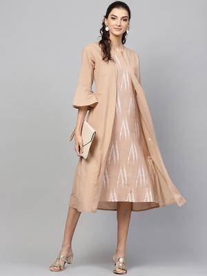 Brown ikat Mock Shrug Dress 6