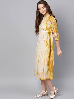 Mustard & White tie_dye Side Tab Midi 2