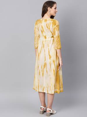 Mustard & White tie_dye Side Tab Midi 3