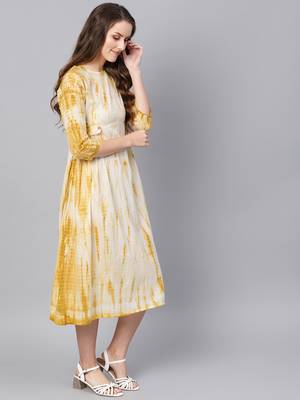 Mustard & White tie_dye Side Tab Midi 4