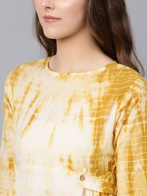 Mustard & White tie_dye Side Tab Midi 5