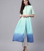 Blue Ombre Front Open Kurta