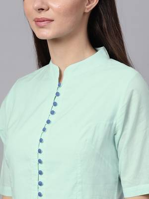 Blue Ombre Front Open Kurta 5