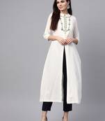 White Yoke Embroidered Kurta