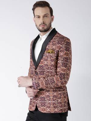 Multicolor Printed Polyester Stitched Men Blazers 3