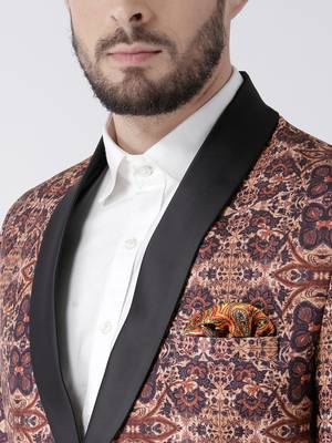 Multicolor Printed Polyester Stitched Men Blazers 6
