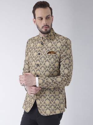 Multicolor Printed Polyester Stitched Men Blazers 3