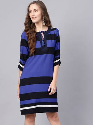 Blue Stripe Shift Dress 1