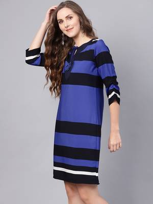 Blue Stripe Shift Dress 2