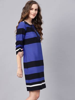 Blue Stripe Shift Dress 4