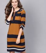 Brown Stripe Shift Dress