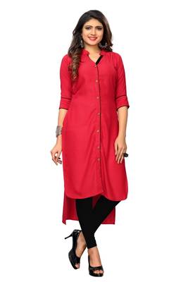  Pink Color Reyon 14KG  Stitched Kurti 1