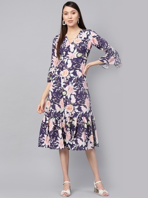 frill hem wrap dress