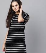 Black White Stripe Shift Dress